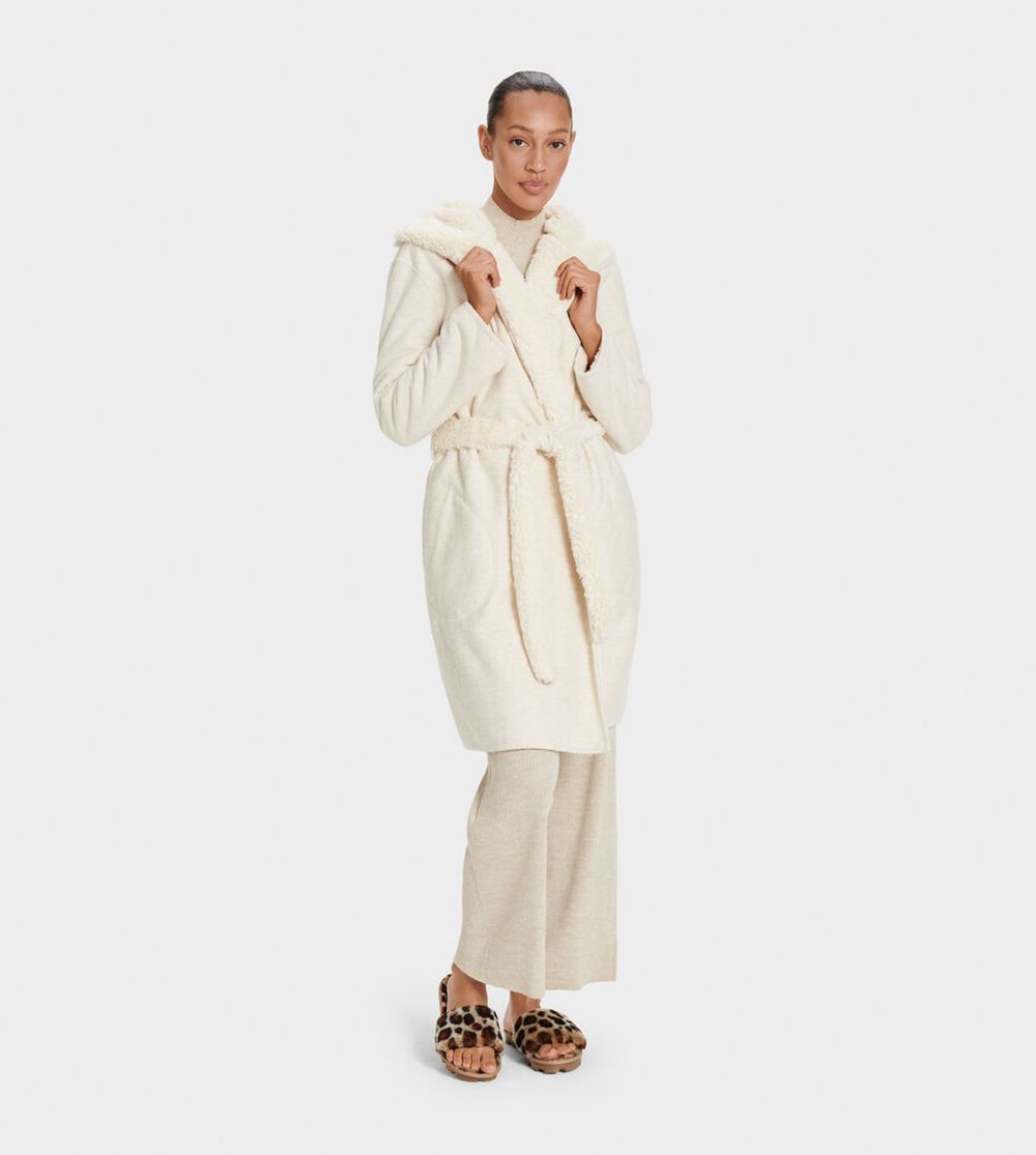 Ugg Portola Reversible - Womens Robes - White - NZ (6842AQZNT)